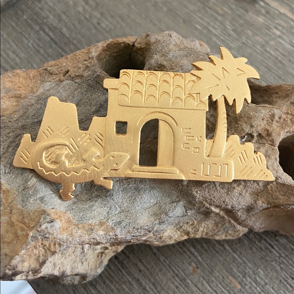 Vintage Signed JJ 1988 Desert Oasis Broach